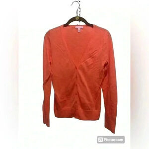 Lilly Pulitzer Coral Cardigan Size Small GUC